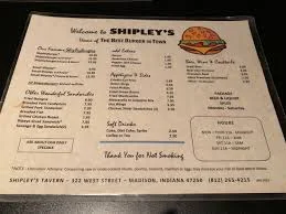 Shipley Menu