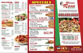 Rosas Menu