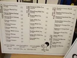 Hey Tea Menu